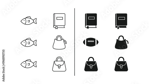 Visual matching pairs of objects and their associated items in a divided layout