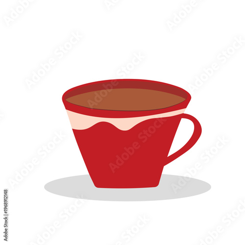The cute color cup. Kitchen doodle vector illustration. Design for card, poster.