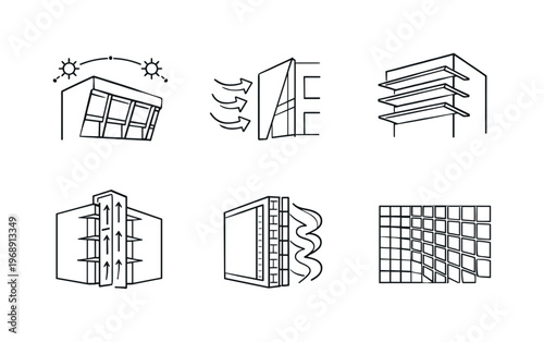 Architectural design elements for building climate control and energy efficiency