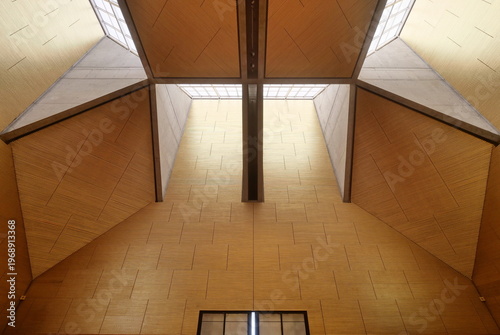 Cuadro en lienzo Interieur Pope John XXIII church in Seriate, by Mario Botta architect, Bergamo,