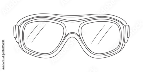 Black outline of protective safety goggles eyewear