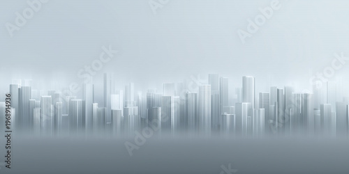 Minimalist Urban Landscape with Foggy Skyline | Real Estate Concept