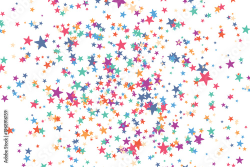 Bright Color stars confetti background. Splash effect banner. Vector abstract illustration with blurred drops of rain for wallpaper, wrapping paper, backdrop, poster, decorative designs.