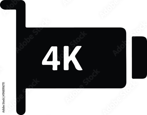 Silhouette computer graphics card hardware icon for ultra high definition design vector