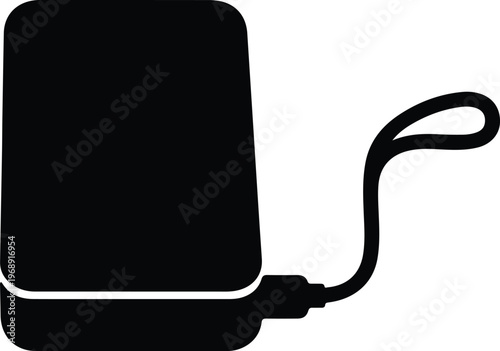 Silhouette modern portable power bank charger device with wrist strap design vector