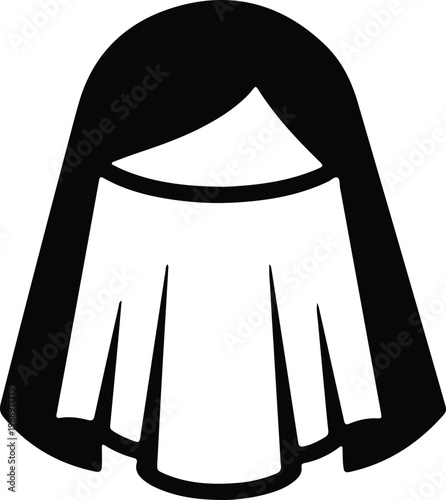 Silhouette of a woman wearing traditional Islamic niqab and hijab design vector