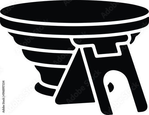 Silhouette sports stadium arena building icon black design vector