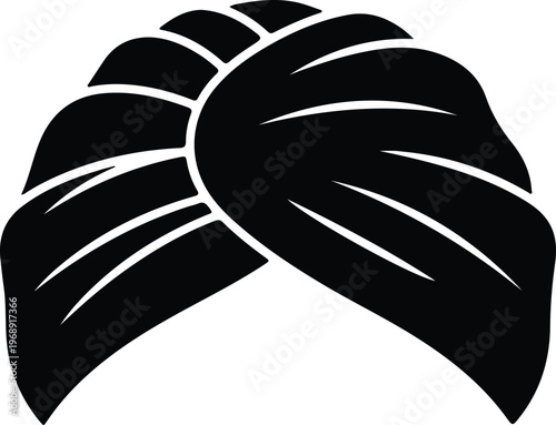 Silhouette traditional turban headwear cultural clothing wrap design vector