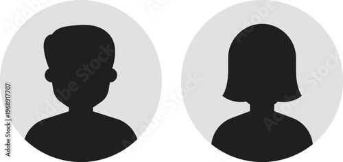 Default User Avatar Profile Icon Set Male and Female Silhouette Vector