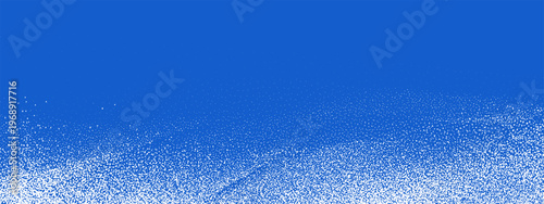 Winter snow scene with 3D white snowdrifts and realistic snowy landscape. Perfect background for holiday designs, featuring ice covered ground and mountain borders.