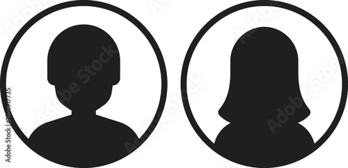 Default User Avatar Profile Icon Set Male and Female Silhouette Vector