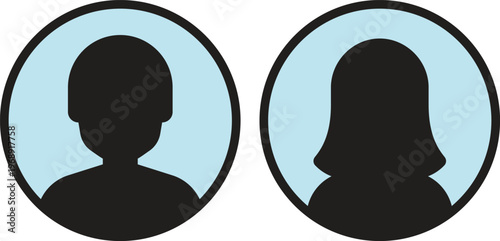 Default User Avatar Profile Icon Set Male and Female Silhouette Vector