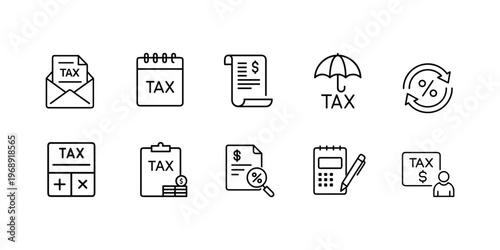 Finance and investment analysis outline icon set featuring money bag stock market growth and credit card for banking service more vector illustration on editable stroke.