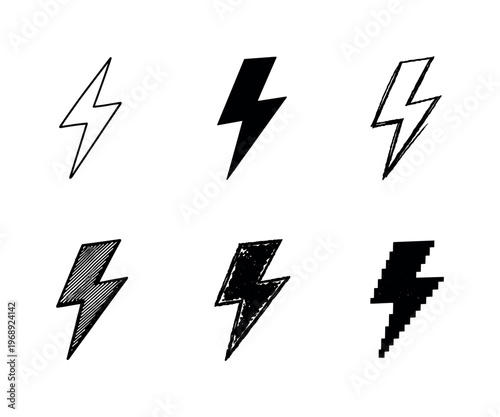 Sharp lightning bolt with jagged zigzag shape, symbol representing electricity, power, and sudden energy | Create ONE image