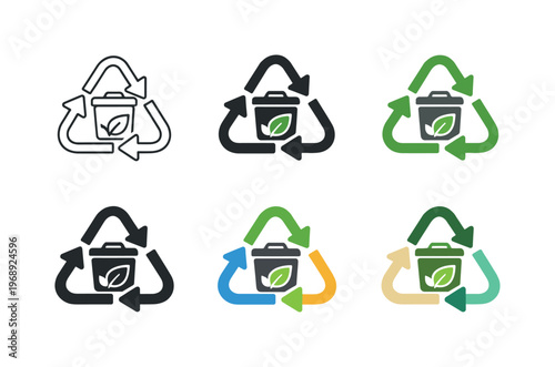 Symbol representing waste reduction practices, illustrated through a recycling loop formed by three curved arrows surrounding a