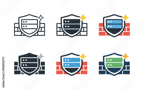 Visual metaphor for cyber gateway safeguarding depicted as a server outline integrated with a protective wall contour and a