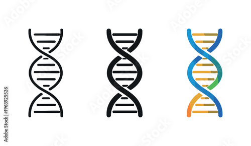 Breakthrough discovery metaphor symbolized by identical DNA double helices placed left to right, same twisted ladder structure