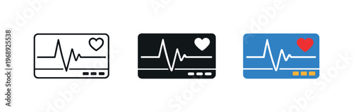 Life support metaphor represented by identical heart monitor screens placed left to right, same rectangular displays and waveform