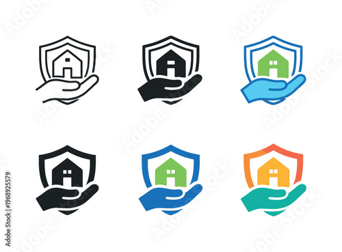 Symbol expressing built environment ownership using a cohesive abstract shape that suggests protection, usability, and enduring