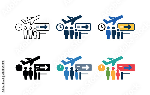 Concept illustrating civilian aviation movement expressed through an abstract metaphor that implies scheduled departures,