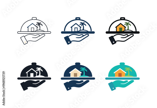 Concept illustrating upscale accommodation expressed through an abstract metaphor that implies personalized attention, serene