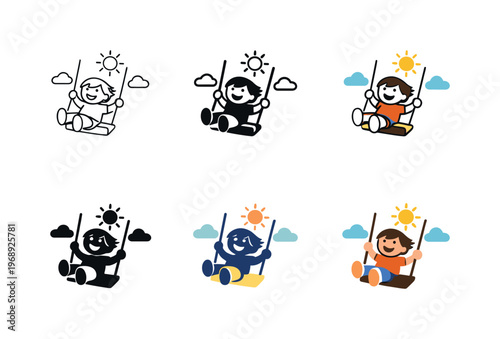 Representation of a happy childhood conveyed through a symbolic form that suggests joy, playfulness, emotional safety, and