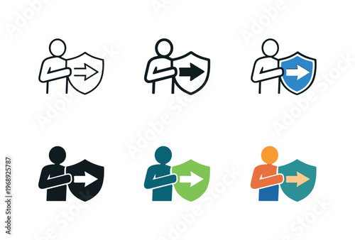 Anticipation Symbol Array. Abstract depiction of forward looking care discipline shaped as a clear symbol suggesting anticipation,