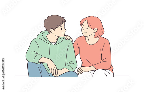 Friends sharing quiet meaningful moment side by side, subtle gestures and attentive expressions suggesting connection and