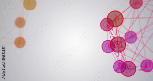 Animation of network of connections with icons