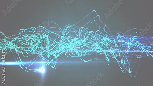 Animation of blue glowing lines over dark background