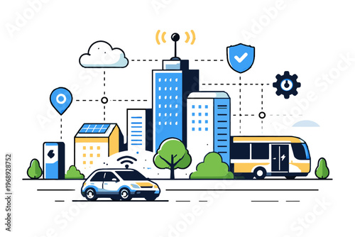 Composition text no letters icon simple image generation vector city smart buildings