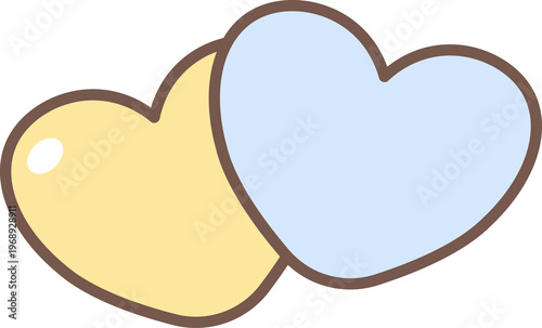 Overlapping Pastel Hearts Love Illustration