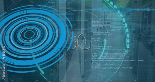 Animation of text with globe and network of connections