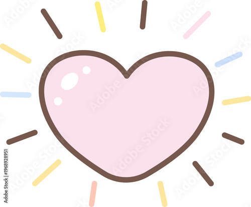Shiny Pink Heart Sparkle Love Illustration