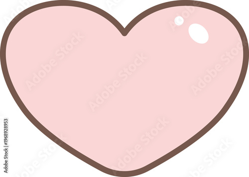 Simple Pink Heart Minimal Illustration