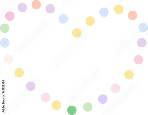 Pastel Dot Heart Frame Decoration Illustration