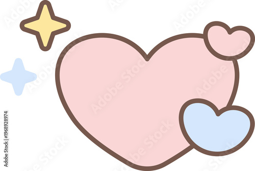 Heart and Star Sparkle Love Illustration