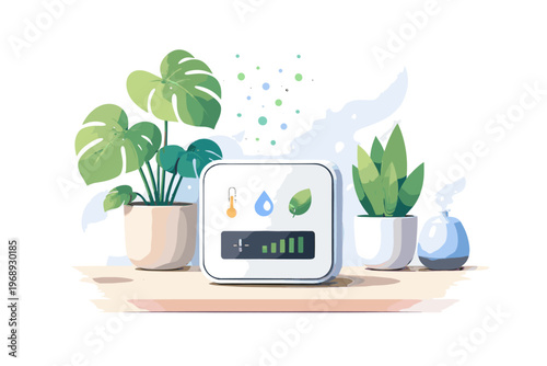Air smart home icon image indoor vector quality monitor illustration simple generation