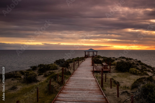 Peninsula Valdes landscape at dusk, World Heritage Site, Patagonia Argentina