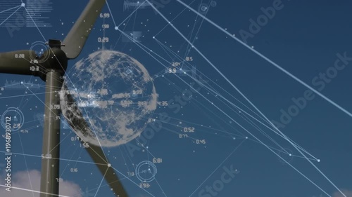 Animation of network of connections and data processing over surgeon in birthday theater