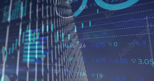 Animation of financial data processing over graph
