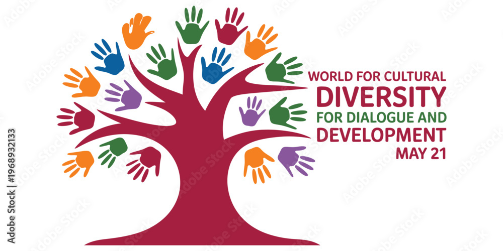 Obraz premium A symbolic illustration celebrating the world day for cultural diversity dialogue and development. Vector, illustration