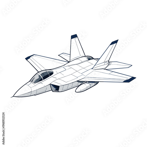 Stylized military fighter jet illustration
