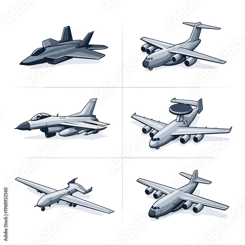 Military aircraft bundle with various designs