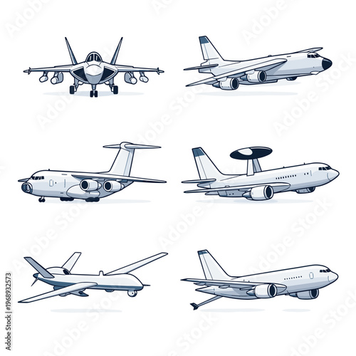 Aircraft collection featuring various military planes