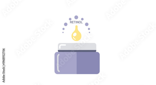 Retinol skincare product with purple jar.