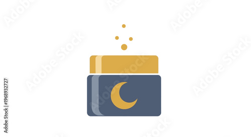 Nighttime skincare cream with moon symbol.
