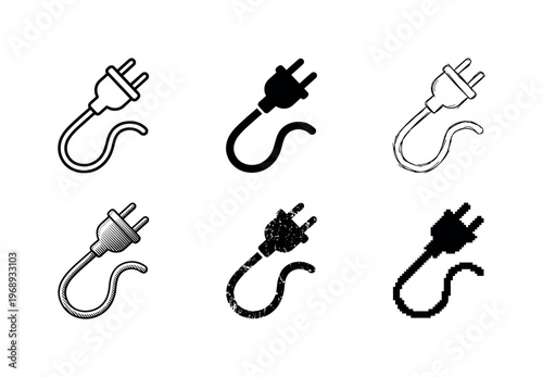 air ionizer power cord, arranged as a clean  Variant 1: clean thin outline, no fill, rounded joins, even