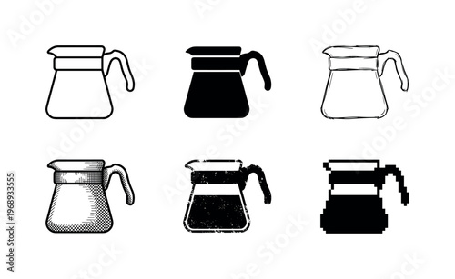 carafe beaker, arranged as a clean  Variant 1: clean thin outline, no fill, rounded joins, even stroke.