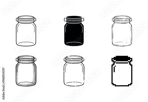 grain storage jar, arranged as a clean  Variant 1: clean thin outline, no fill, rounded joins, even stroke